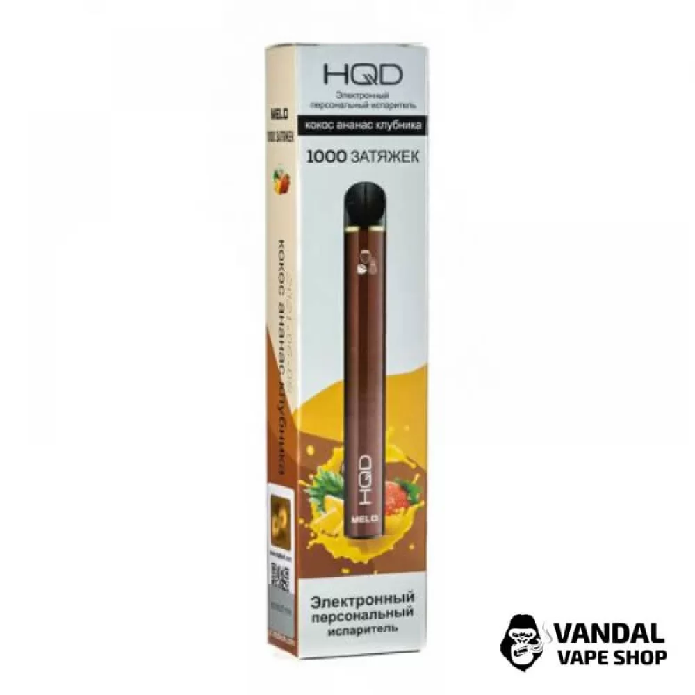 Одноразовая Pod система HQD Melo на 1000 затяжек со вкусом кокоса, ананаса и клубники