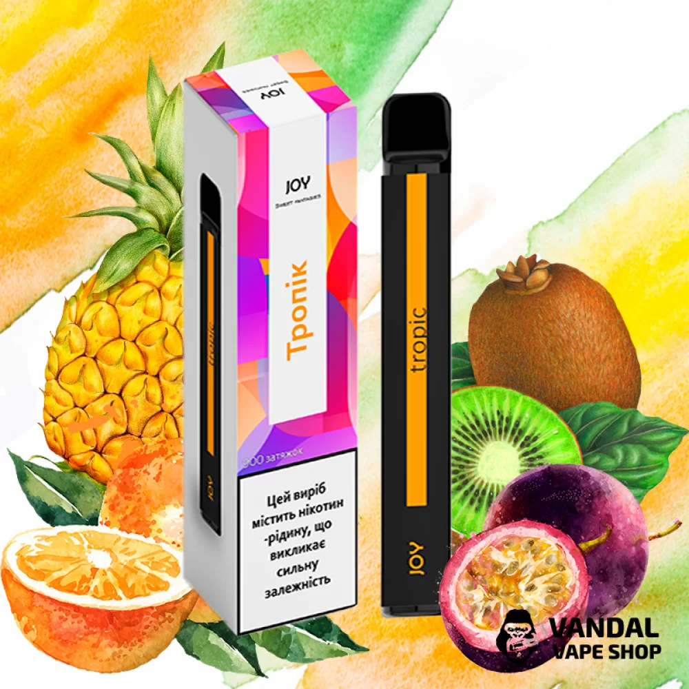 Одноразовая Pod система JOY Disposable Pod Kit 5% 550 mAh на 900 затяжек со вкусом тропических фруктов Одноразовая Pod система JOY Disposable Pod Kit 5% 550 mAh на 900 затяжек со вкусом тропических фруктов
