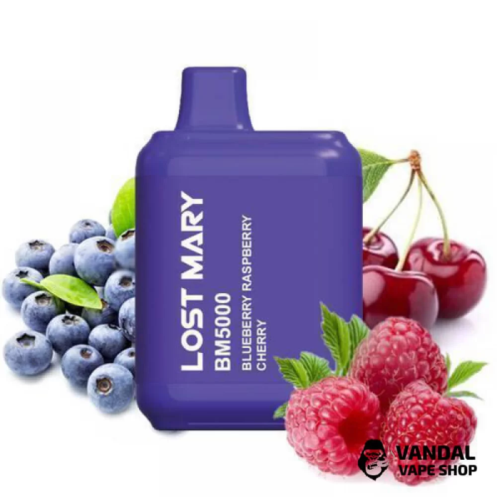 Одноразовый Pod Lost Mary BM5000 650 мАч 5% на 5000 затяжек со вкусом черники, малины и вишни