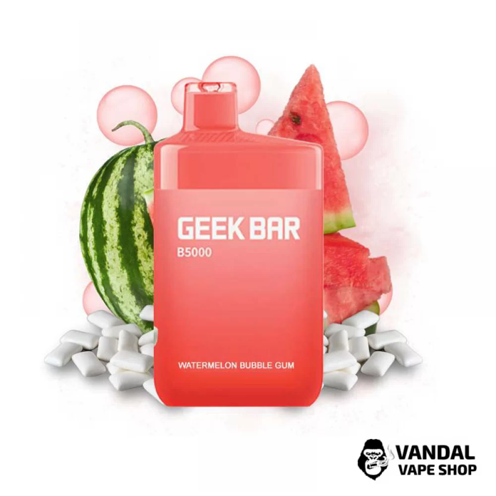 Одноразова Pod система Geek Bar B5000 50 мг 650 мАг на 5000 затяжок зі смаком жуйки з кавуном