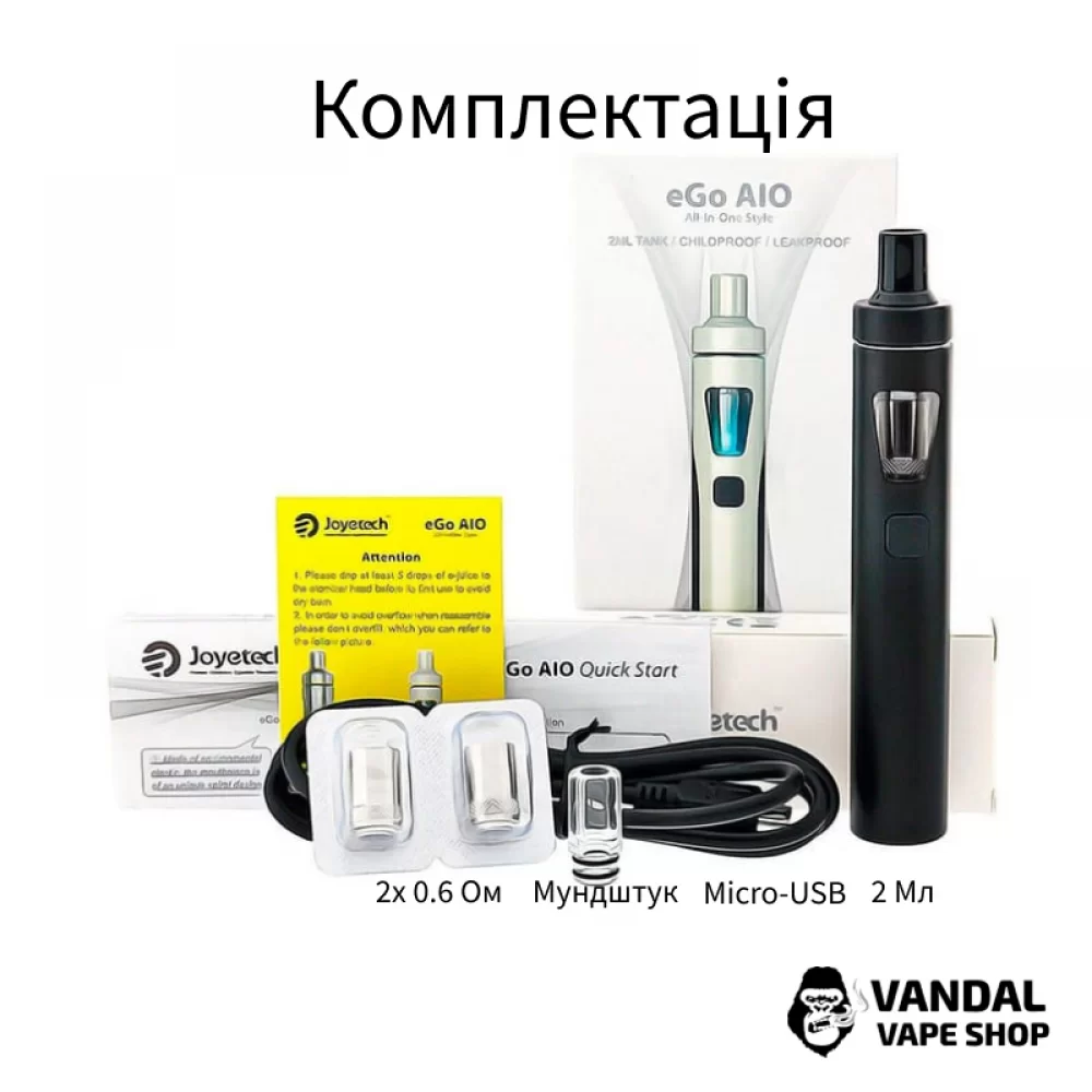 Стартовый набор Joyetech eGo AIO в черно-белой расцветке Стартовый набор Joyetech eGo AIO в черно-белой расцветке