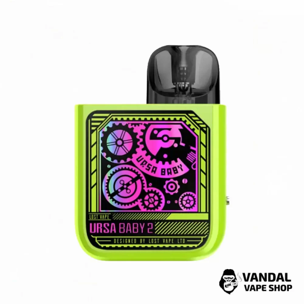 Оригинальная Pod-система Lost Vape Ursa Baby 2 Pod Kit в зеленом цвете с розовым узором Оригинальная Pod-система Lost Vape Ursa Baby 2 Pod Kit в зеленом цвете с розовым узором