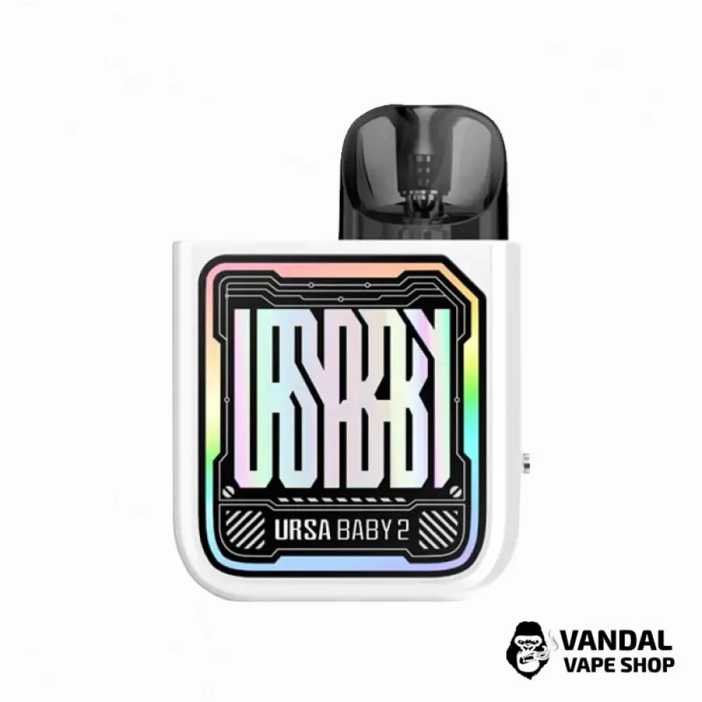 Оригинальная Pod-система Lost Vape Ursa Baby 2 Pod Kit в белом цвете с радужным узором. Оригинальная Pod-система Lost Vape Ursa Baby 2 Pod Kit в белом цвете с радужным узором.