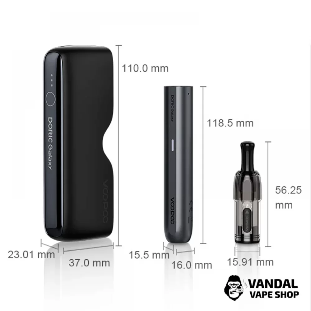 Оригинальная подсистема VooPoo Doric Galaxy в серебряно-белом цвете