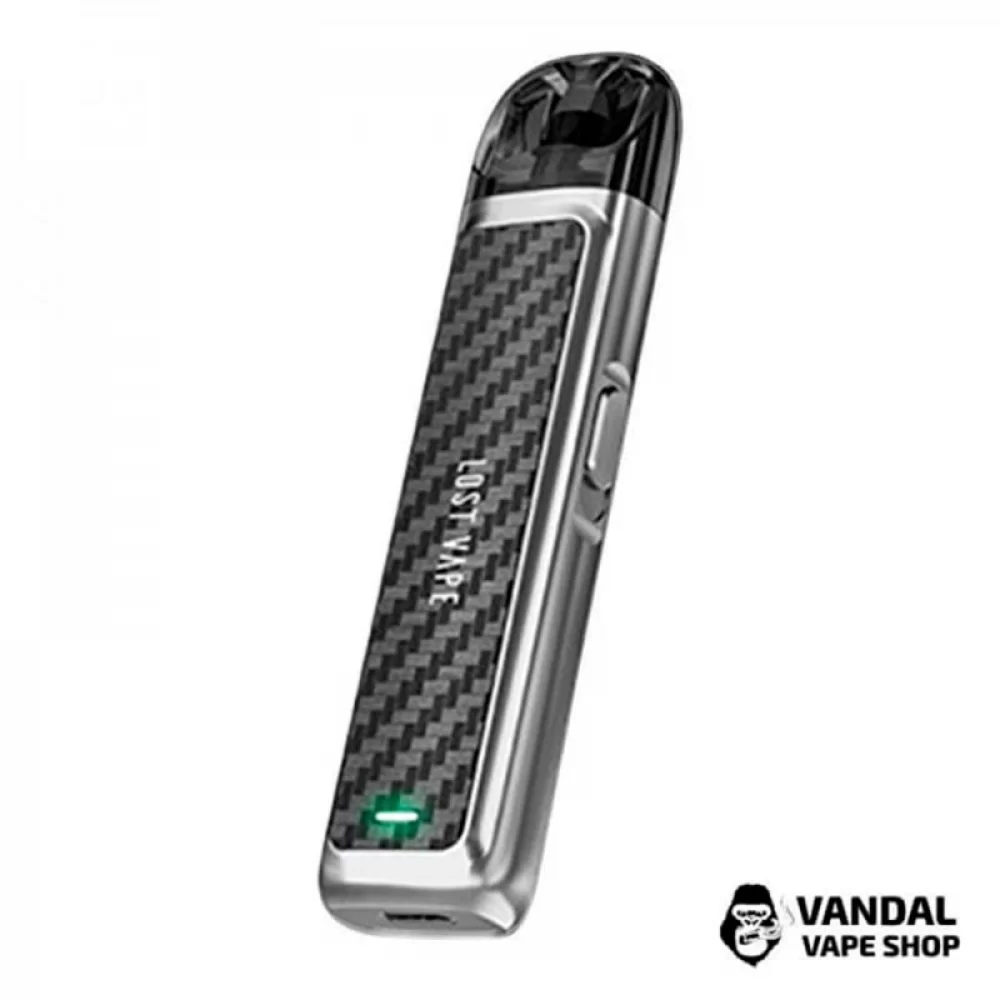 Pod-система Lost Vape Ursa Nano Pod Kit 800 мАч в серебристом корпусе с карбоновой вставкой