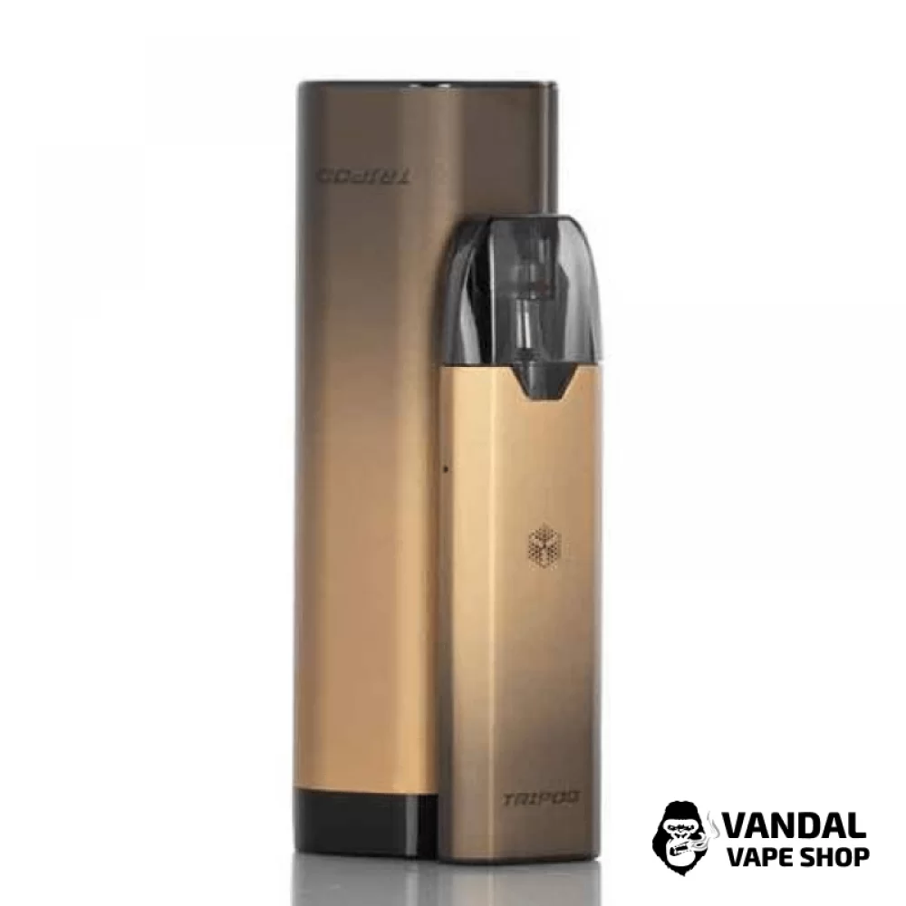 Pod-система UWELL Tripod PCC Kit 1000 mAh + 370 mAh в черно-золотом цвете