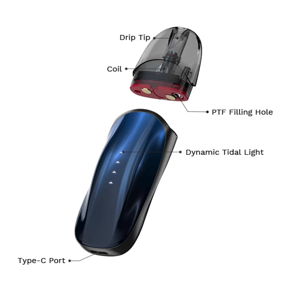 Pod-система Vaporesso ZERO 2 Pod Kit с ёмкостью батареи 800 mAh в синем цвете