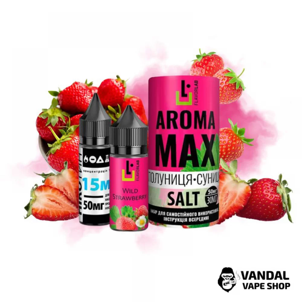 Набір для самозамісу Aroma MAX Salt 30 мл 50 мг зі смаком полуниці
