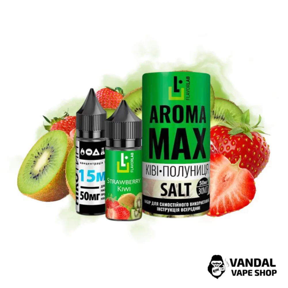 Набор для самозамеса Aroma MAX Salt 30 мл 50 мг со вкусом киви и клубники