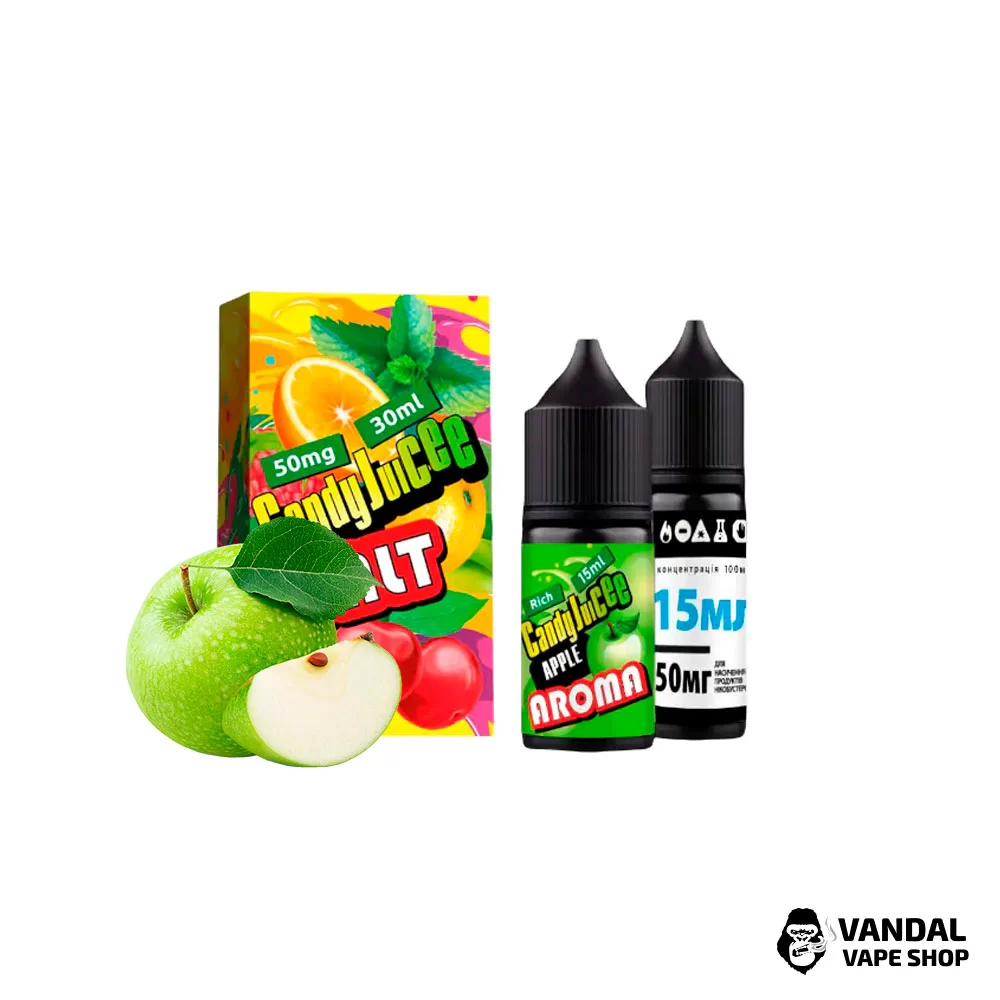 Набор для самозамеса Candy Juice Premium Salt со вкусом Яблока 30 мл 65 мг Набор для самозамеса Candy Juice Premium Salt со вкусом Яблока 30 мл 65 мг