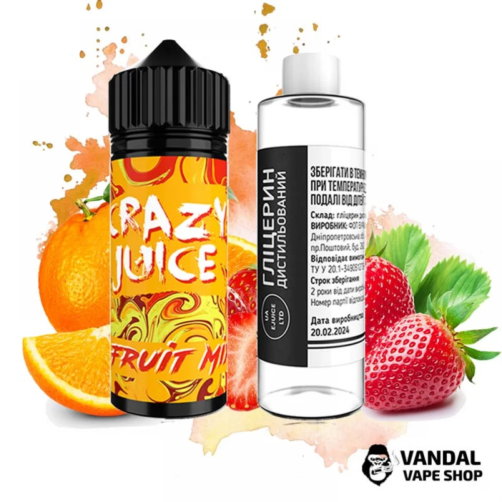 Набор для самозамеса Crazy Juice Organic 120 мл 6 мг со вкусом апельсиновой цедры и клубники