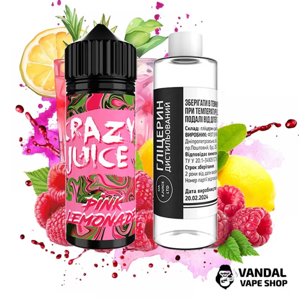 Набор для самозамеса Crazy Juice Organic 120 мл 3 мг со вкусом розового лимонада