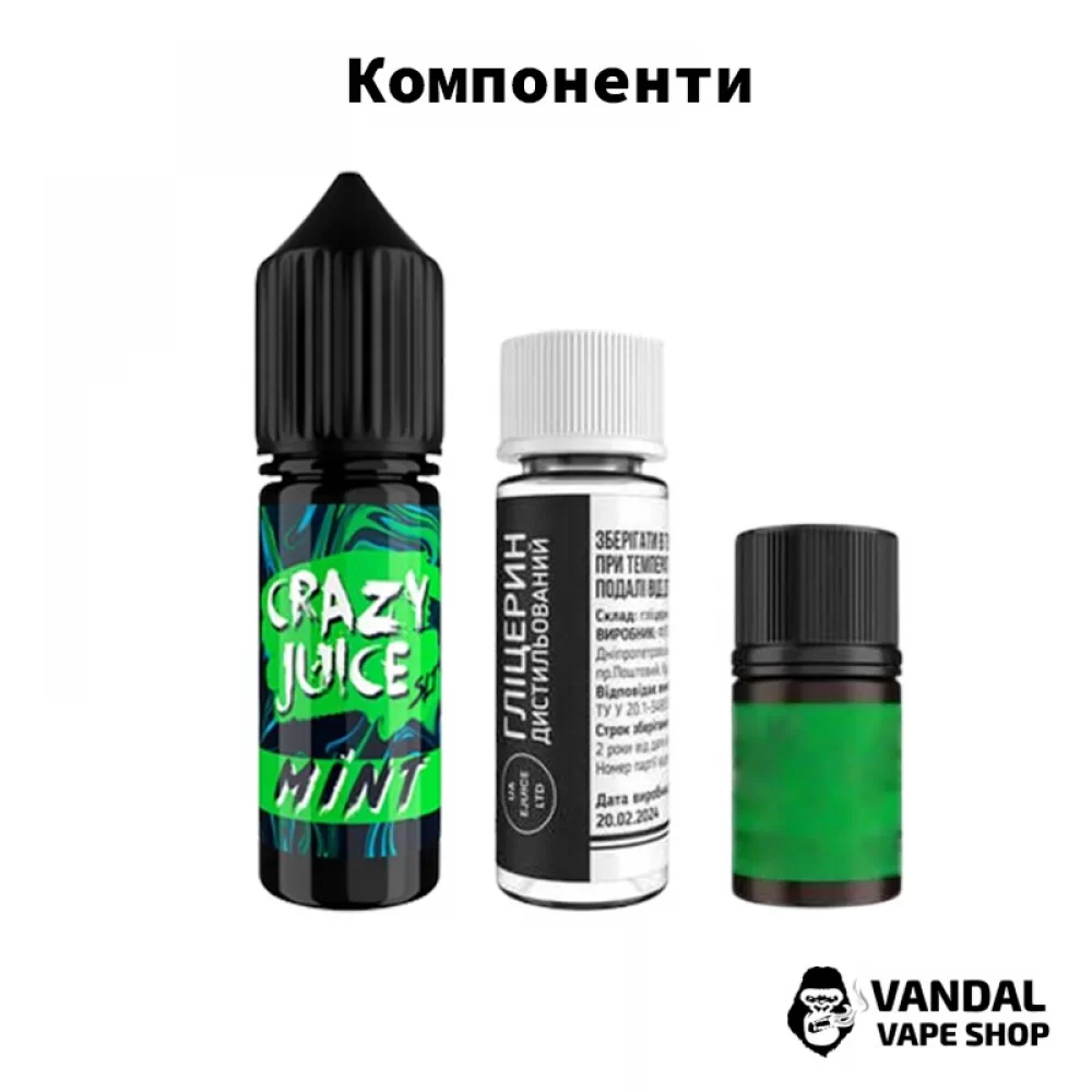 Набор для самозамеса Crazy Juice 15 мл 65 мг со вкусом мяты