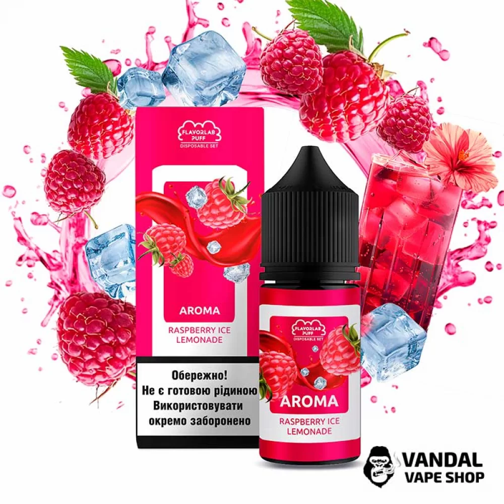 Набор для самозамеса Flavorlab Disposable Puff 30 мл 50 мг со вкусом лимонада с малиной и холодком Набор для самозамеса Flavorlab Disposable Puff 30 мл 50 мг со вкусом лимонада с малиной и холодком