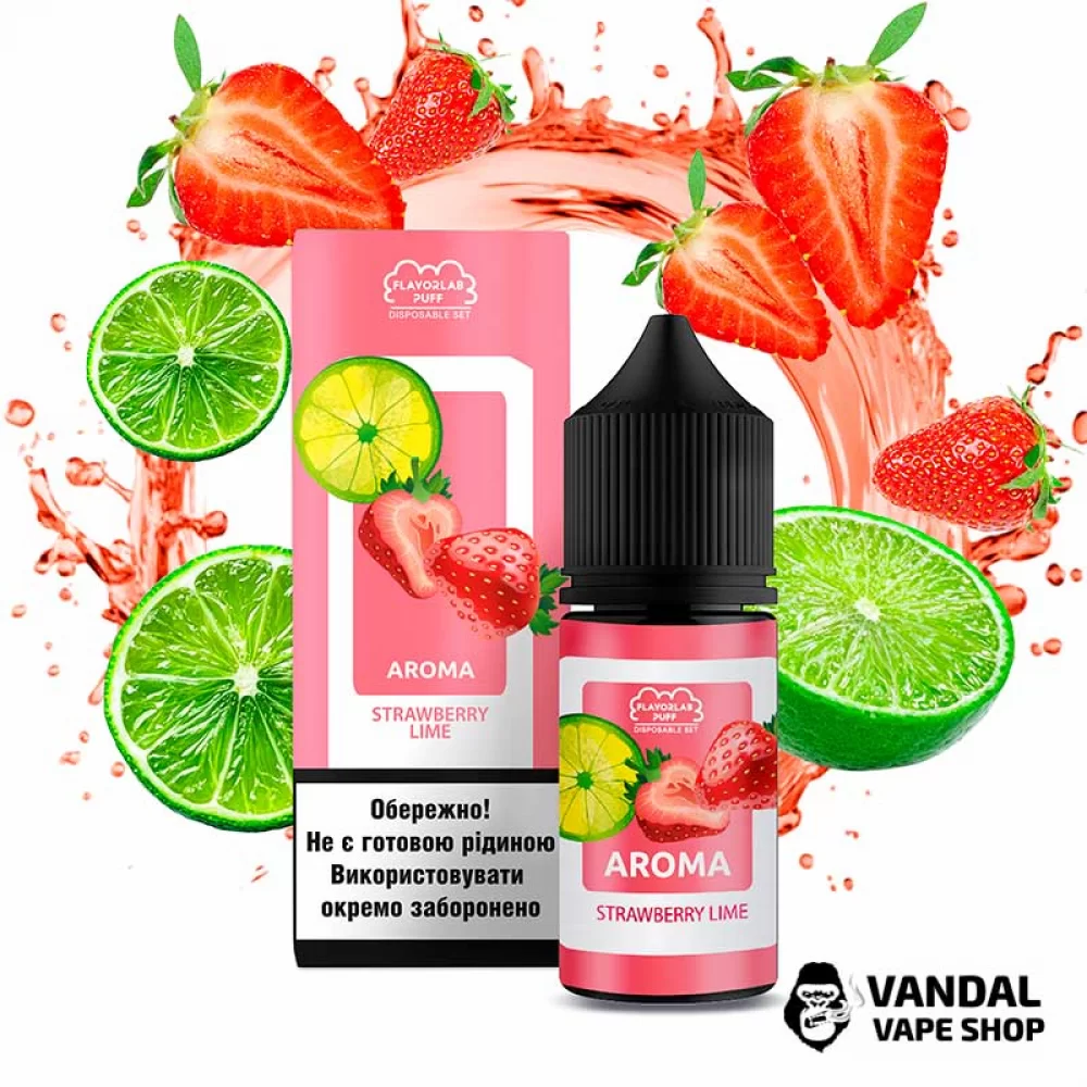 Набор Flavorlab Disposable Puff 30 мл 50 мг со вкусом клубники и лайма Набор Flavorlab Disposable Puff 30 мл 50 мг со вкусом клубники и лайма