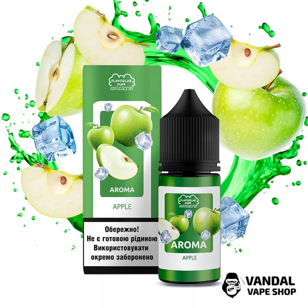 Набор Flavorlab Disposable Puff 30 мл 50 мг со вкусом яблока Набор Flavorlab Disposable Puff 30 мл 50 мг со вкусом яблока