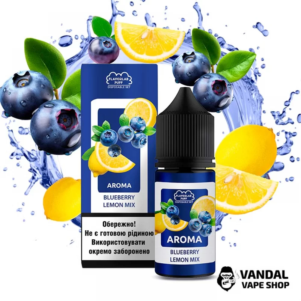 Набір Flavorlab Disposable Puff 30 мл 50 мг зі смаком чорниці з лимоном