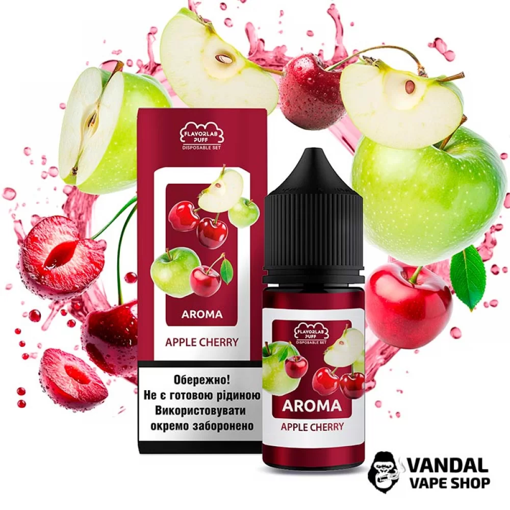 Набор Flavorlab Disposable Puff 30 мл 50 мг со вкусом яблока и вишни Набор Flavorlab Disposable Puff 30 мл 50 мг со вкусом яблока и вишни