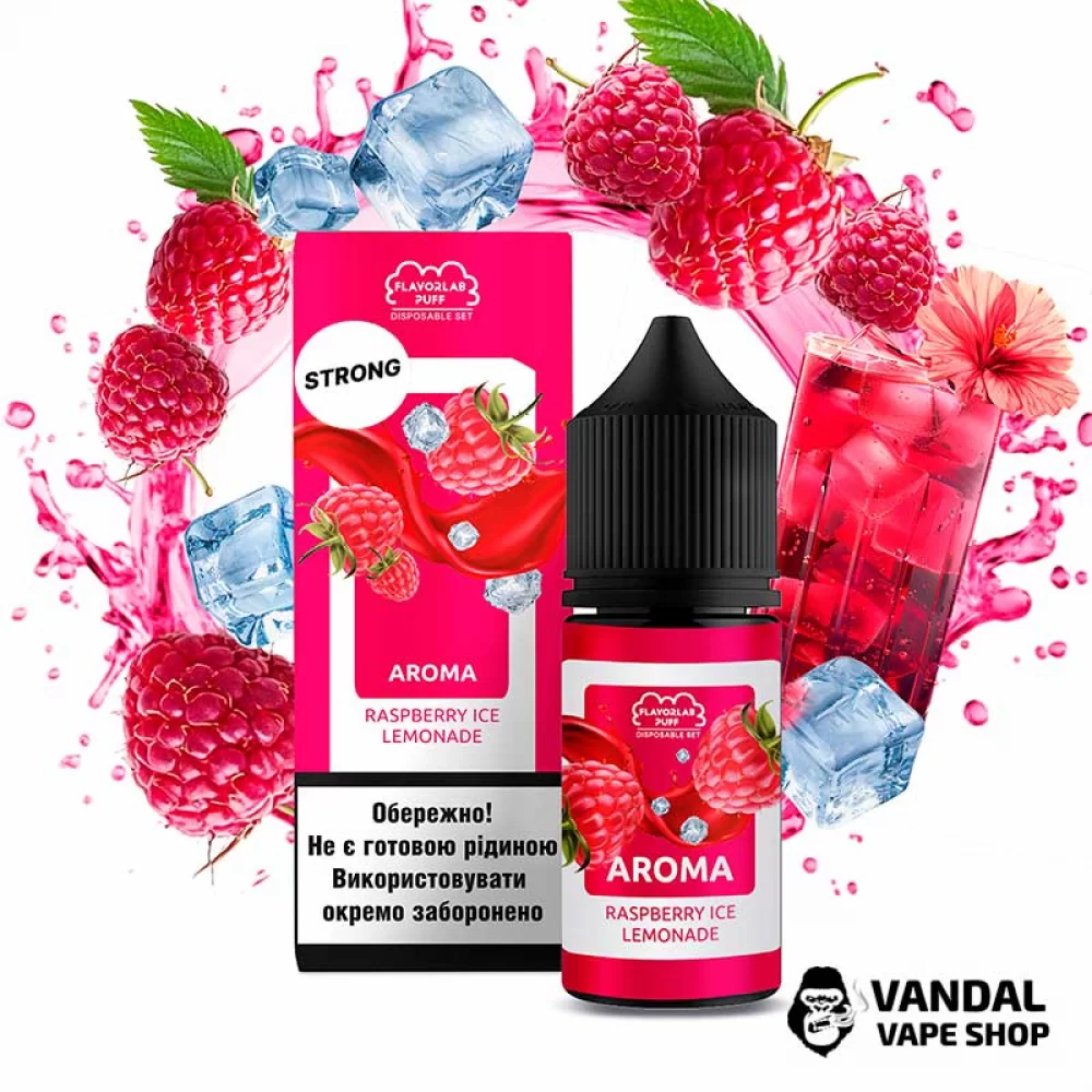 Набор для самозамеса Flavorlab Disposable Puff Strong 30 мл 50 мг со вкусом лимонада с малиной и холодком