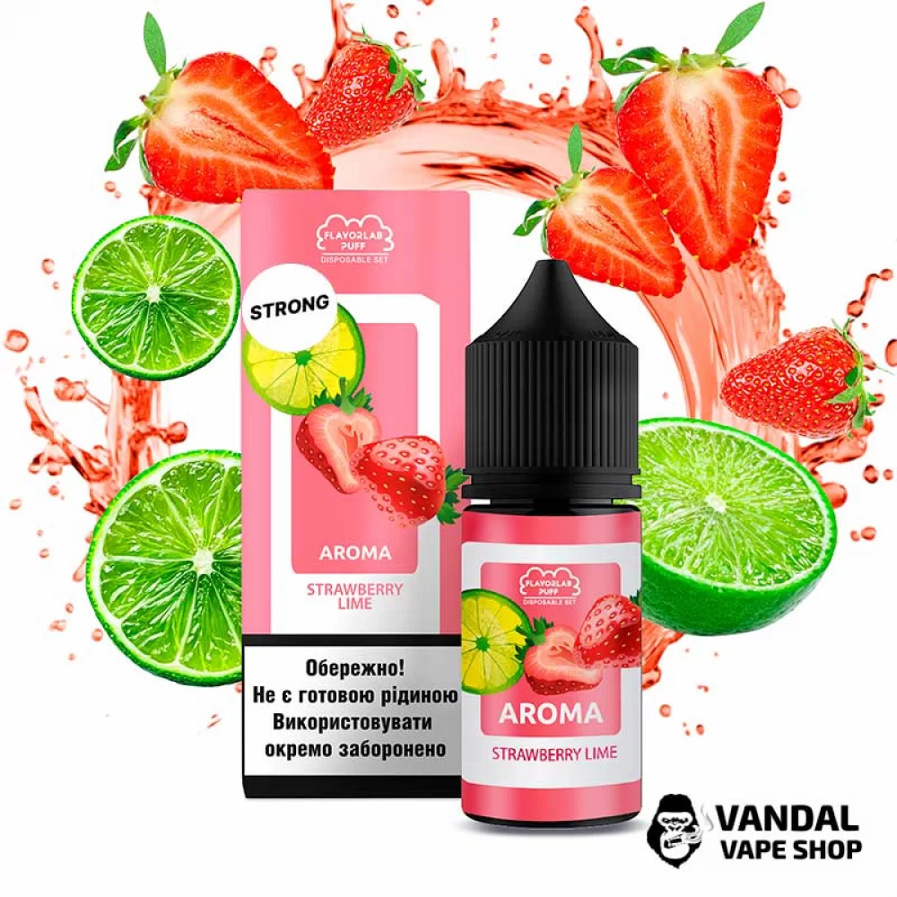 Набор для самозамеса Flavorlab Disposable Puff Strong 30 мл 50 мг со вкусом клубники и лайма