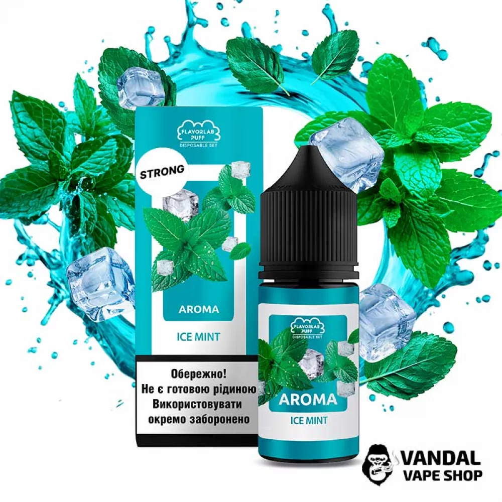 Набор для самозамеса Flavorlab Disposable Puff Strong 30 мл 50 мг со вкусом мяты Набор для самозамеса Flavorlab Disposable Puff Strong 30 мл 50 мг со вкусом мяты