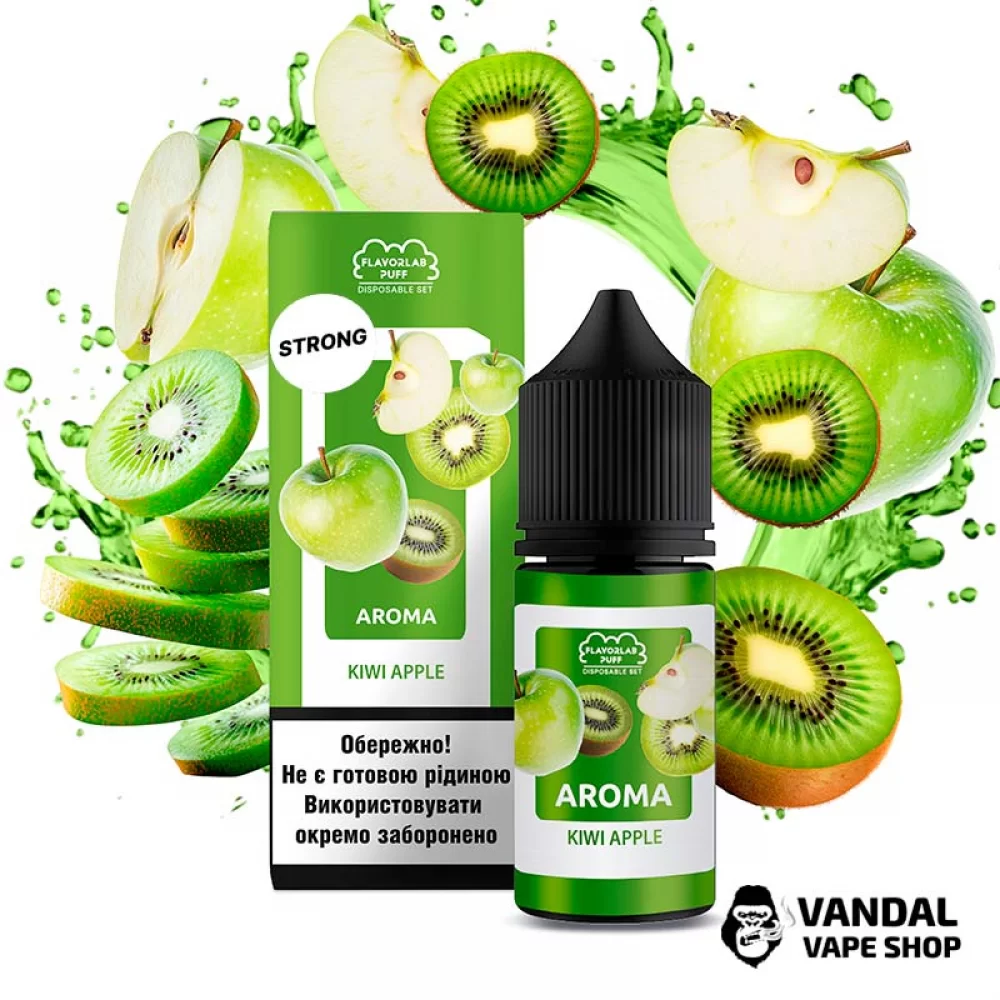 Набор для самозамеса Flavorlab Disposable Puff Strong 30 мл 50 мг со вкусом киви и яблока