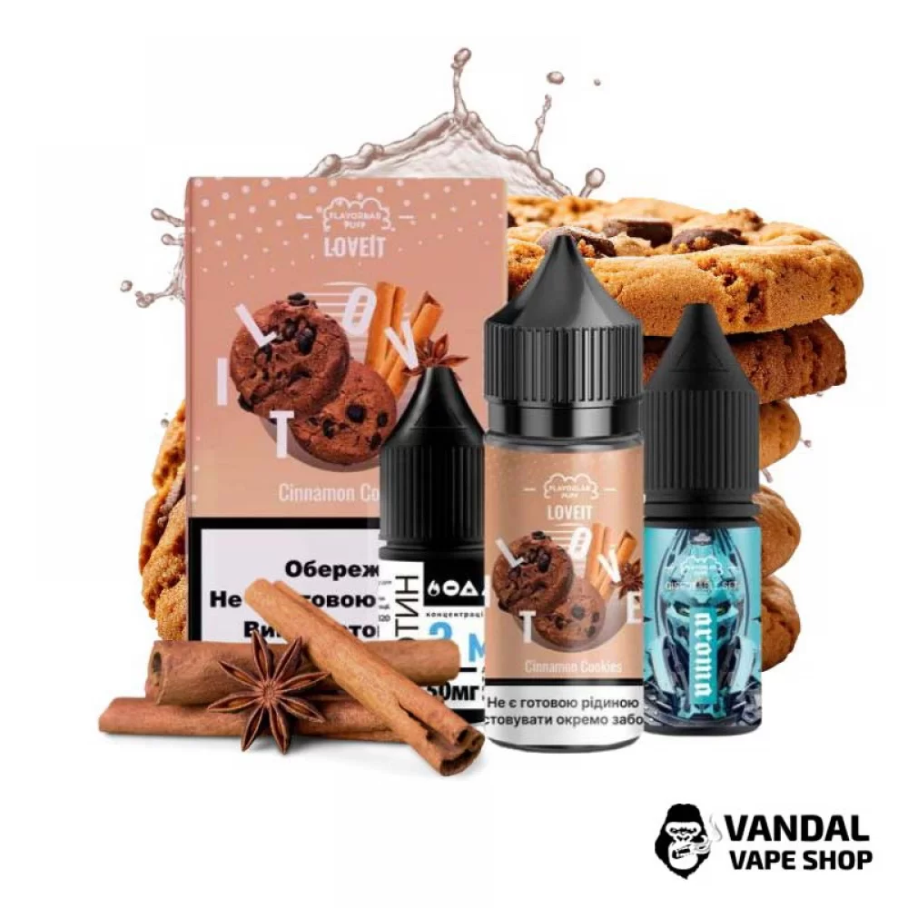 Набір для самозамісу Flavorlab Love it 30 мл 50 мг зі смаком ванільного печива Набір для самозамісу Flavorlab Love it 30 мл 50 мг зі смаком ванільного печива