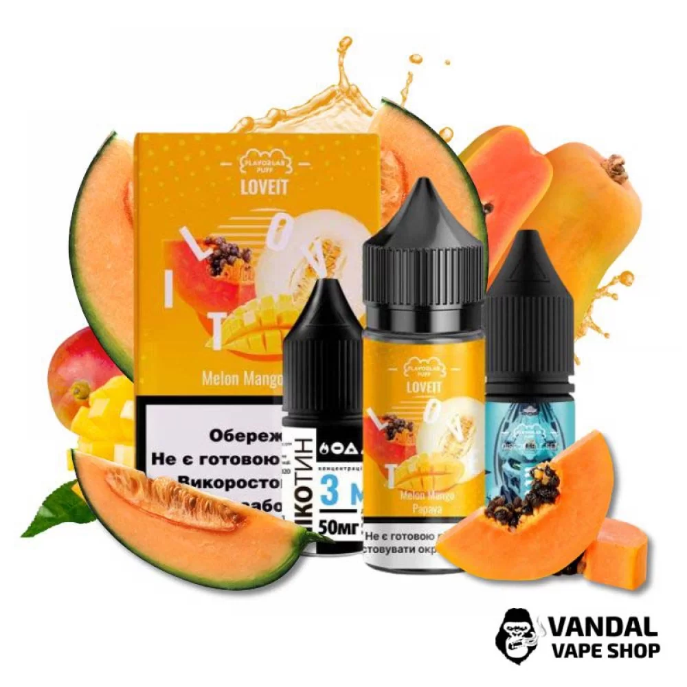 Набор для самозамеса Flavorlab Love it 30 мл 25 мг со вкусом дыни, манго и папаи Набор для самозамеса Flavorlab Love it 30 мл 25 мг со вкусом дыни, манго и папаи