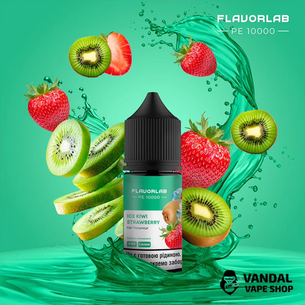 Набор для самозамеса Flavorlab PE 10000 30 мл 50 мг со вкусом киви и клубники с холодком Набор для самозамеса Flavorlab PE 10000 30 мл 50 мг со вкусом киви и клубники с холодком