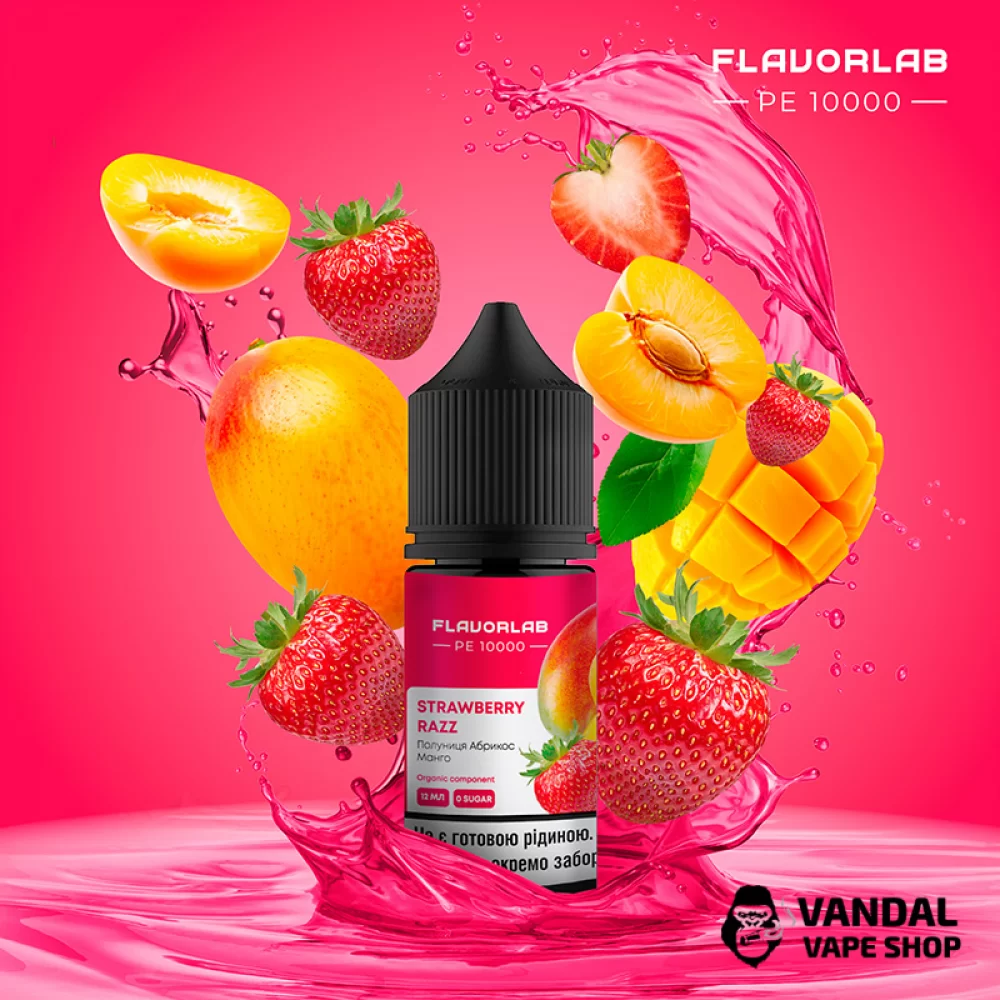 Набір для самозамісу Flavorlab PE 10000 30 мл 50 мг зі смаком полуниці, абрикоса і манго Набір для самозамісу Flavorlab PE 10000 30 мл 50 мг зі смаком полуниці, абрикоса і манго