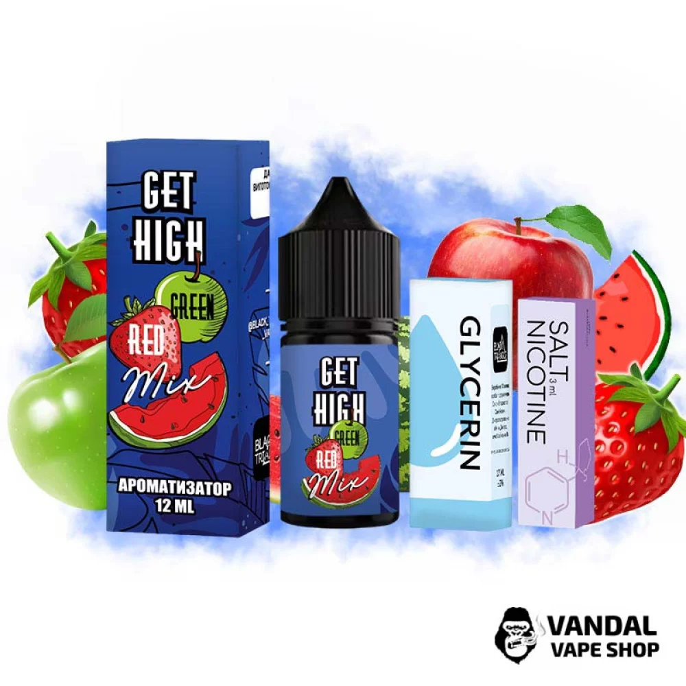 Набор для самозамеса Get High 30 мл 25 мг со вкусом яблока, арбуза, клубники