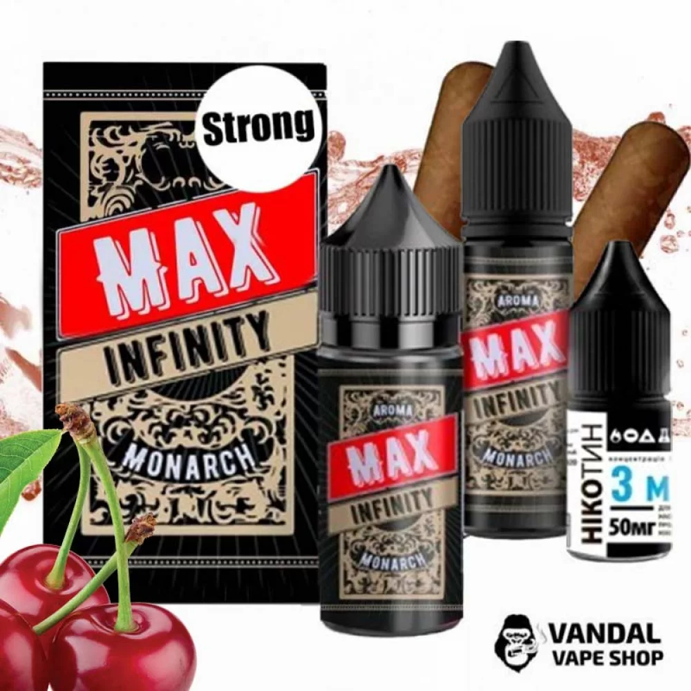 Набор для самозамеса Infinity MAX Strong 30 мл 50 мг со вкусом сигары с вишней Набор для самозамеса Infinity MAX Strong 30 мл 50 мг со вкусом сигары с вишней