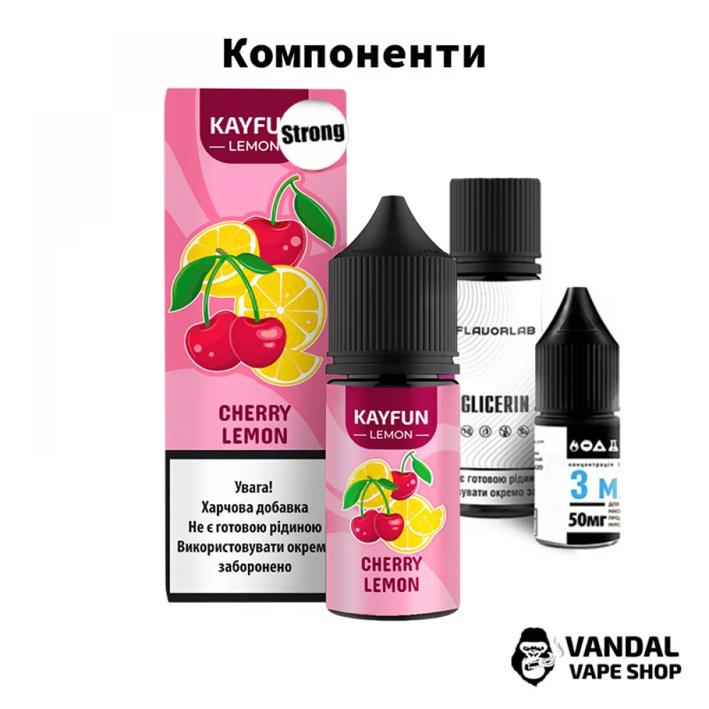 Набор для самозамеса Kayfun Lemon Strong 30 мл 50 мг со вкусом яблока с лимоном