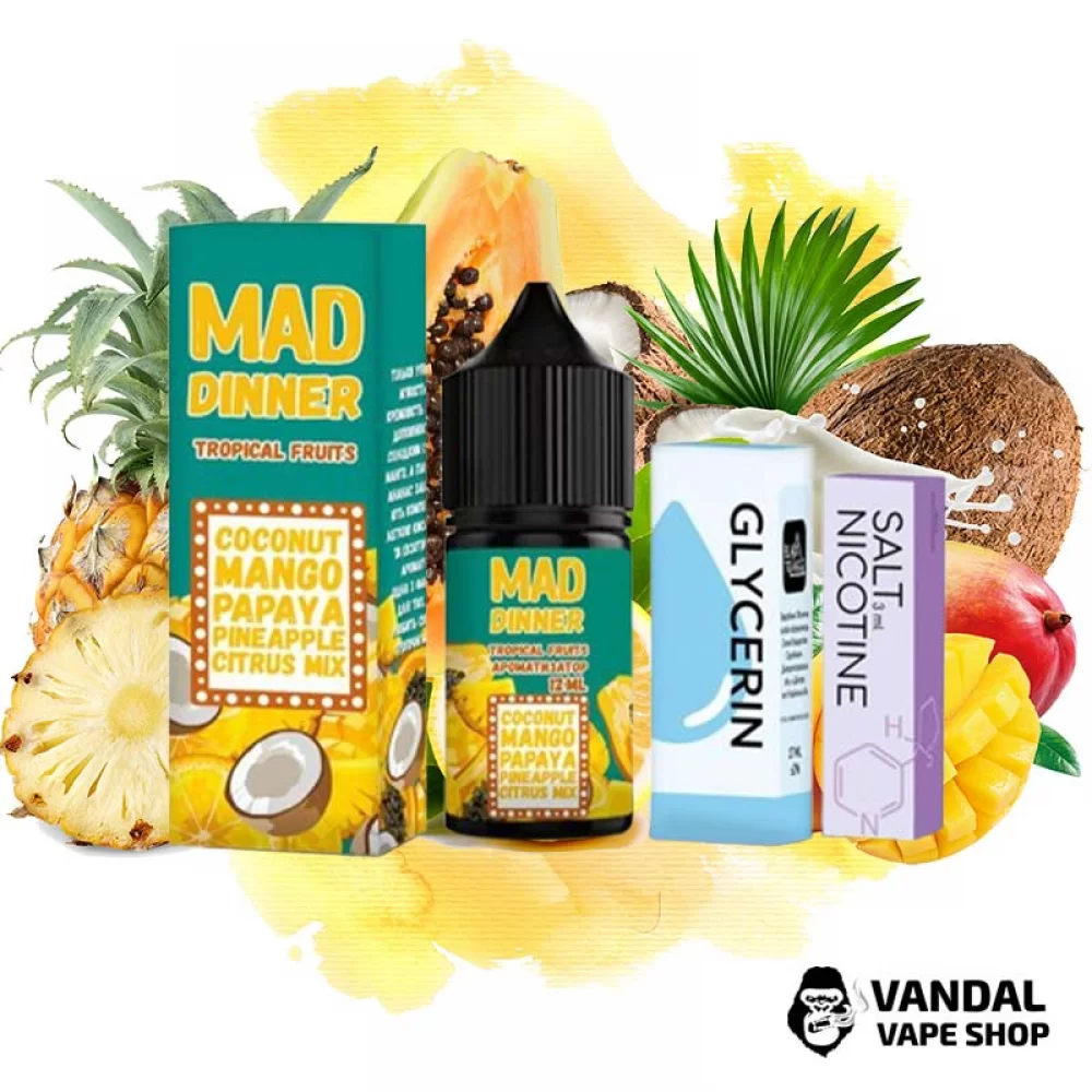 Набор для самозамеса Mad Dinner  30 мл 25 мг со вкусом тропических фруктов.