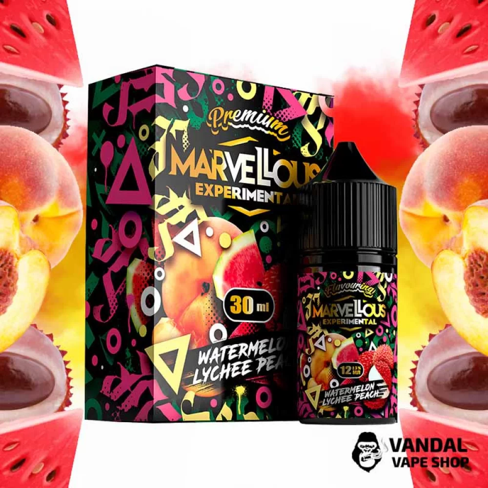 Набор для самозамеса Marvellous Experimental 30 мл 50 мг со вкусом арбуза, личи и персика Набор для самозамеса Marvellous Experimental 30 мл 50 мг со вкусом арбуза, личи и персика
