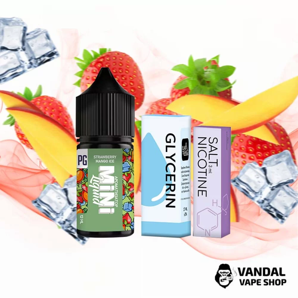 Набор для самозамеса Mini Liquid  30 мл 25 мг со вкусом клубники и манго с холодком