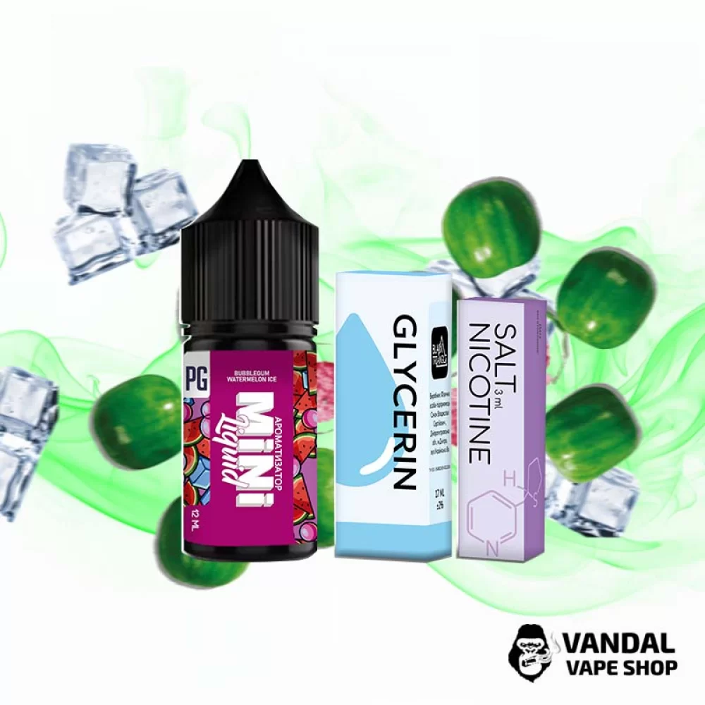 Набор для самозамеса Mini Liquid  30 мл 50 мг со вкусом жвачки с арбузом и холодком
