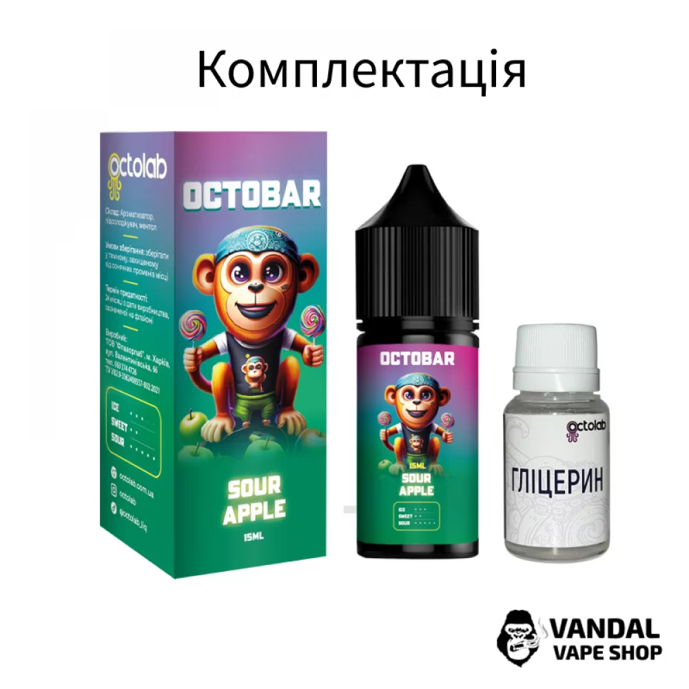 Набор Octo Bar NFT Salt 30 мл 50 мг Hard со вкусом кислого яблока
