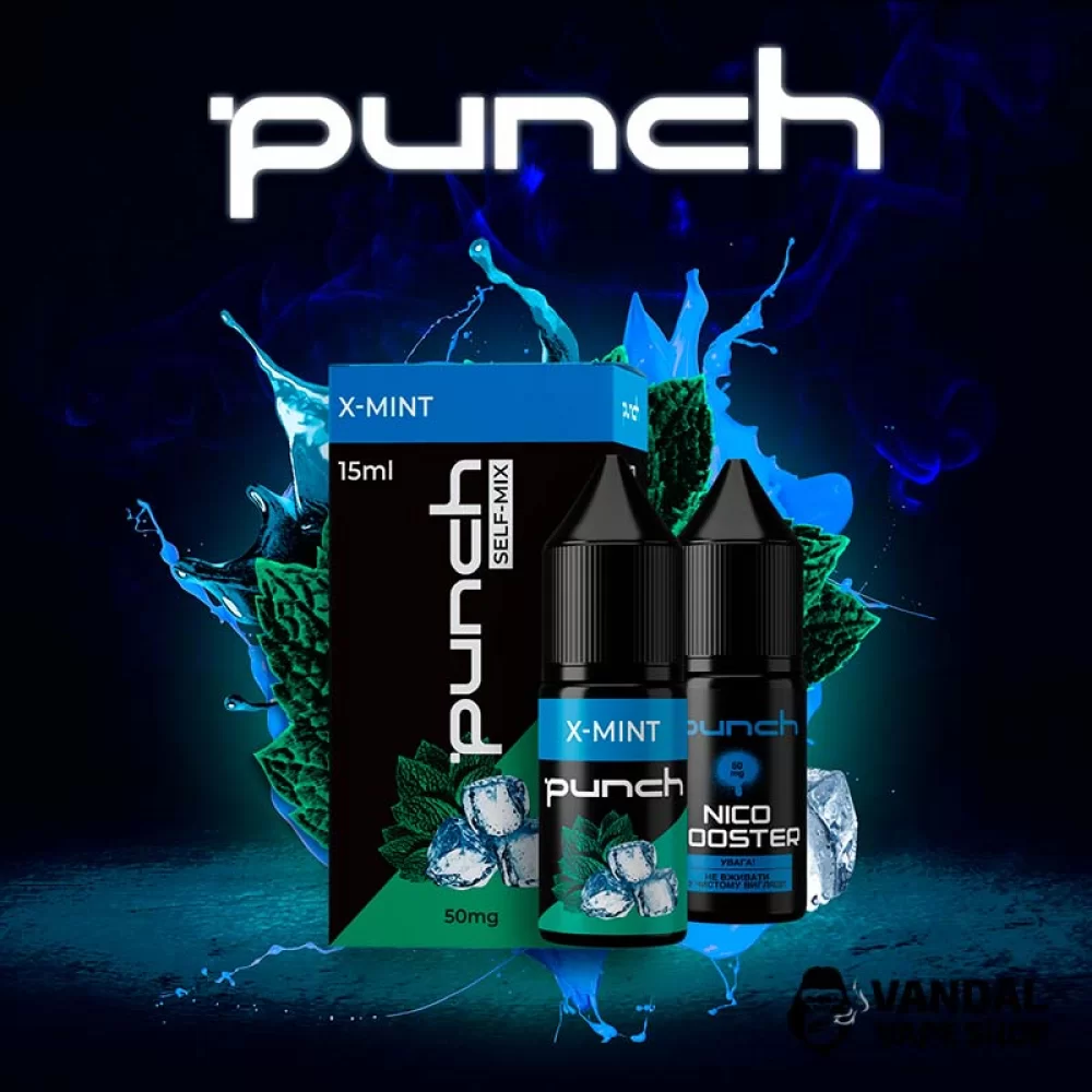 Набор для самозамеса Punch 15 мл 65 мг со вкусом мяты Набор для самозамеса Punch 15 мл 65 мг со вкусом мяты