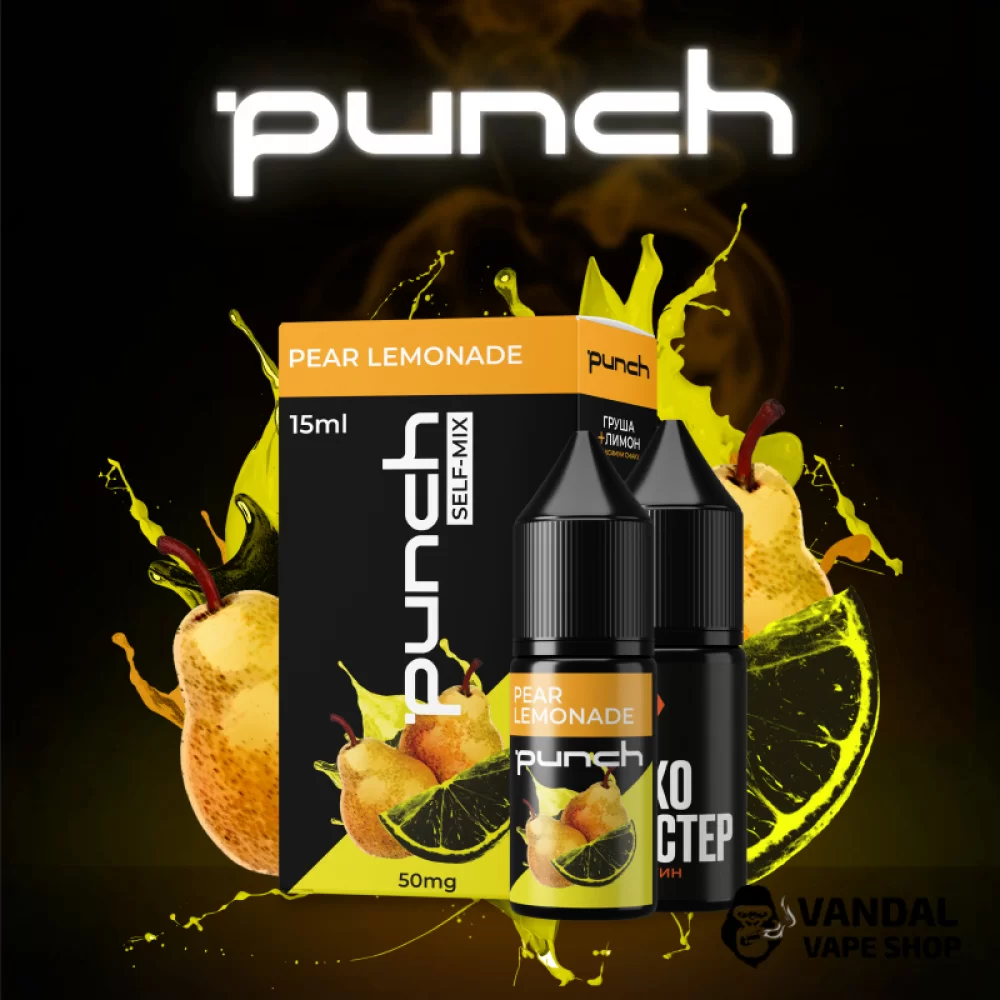 Набор для самозамеса Punch 15 мл 65 мг со вкусом груши и лимона Набор для самозамеса Punch 15 мл 65 мг со вкусом груши и лимона