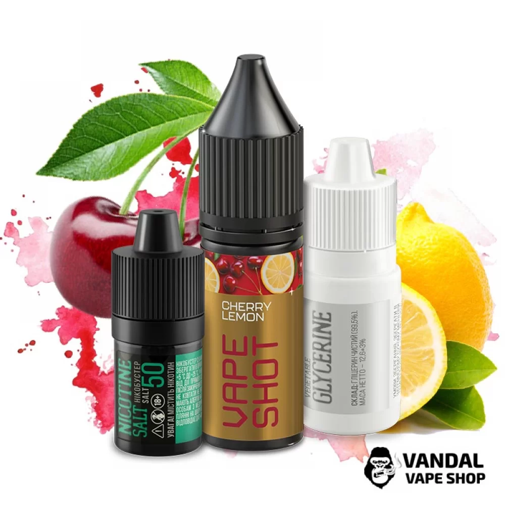 Набор для самозамеса Vape Shot 15 мл 25 мг со вкусом вишни и лимона