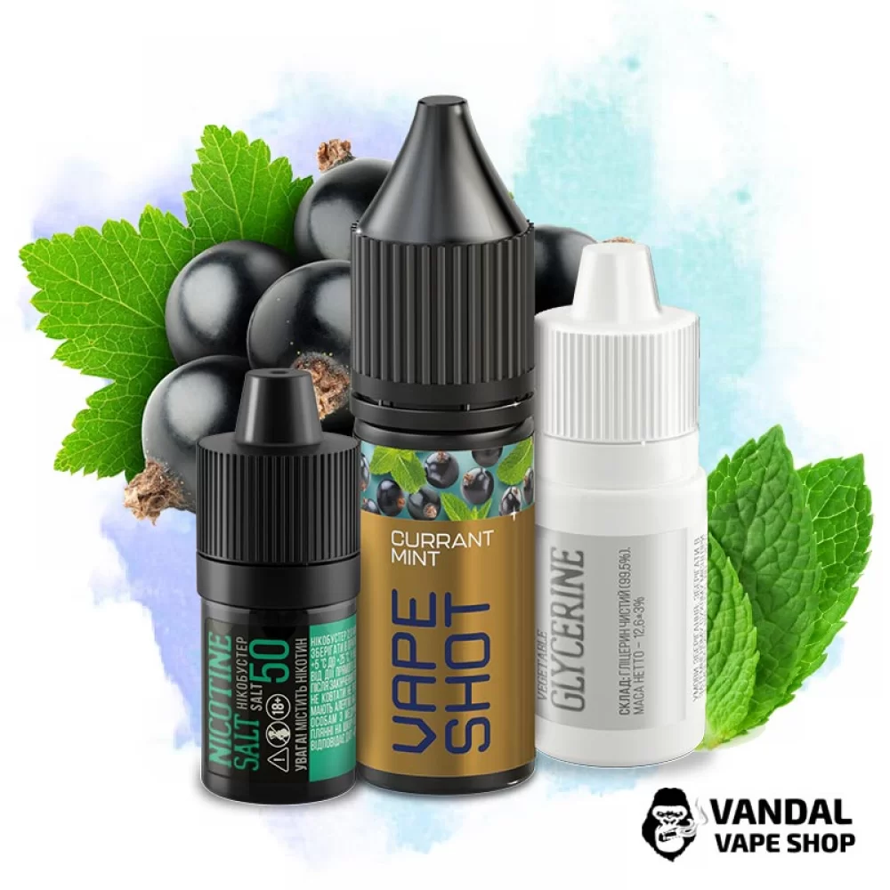 Набор для самозамеса Vape Shot 15 мл 50 мг со вкусом смородины и мяты