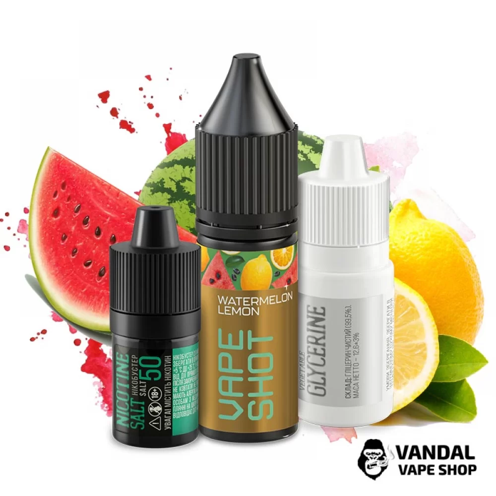 Набор для самозамеса Vape Shot 15 мл 50 мг со вкусом арбуза и лимона