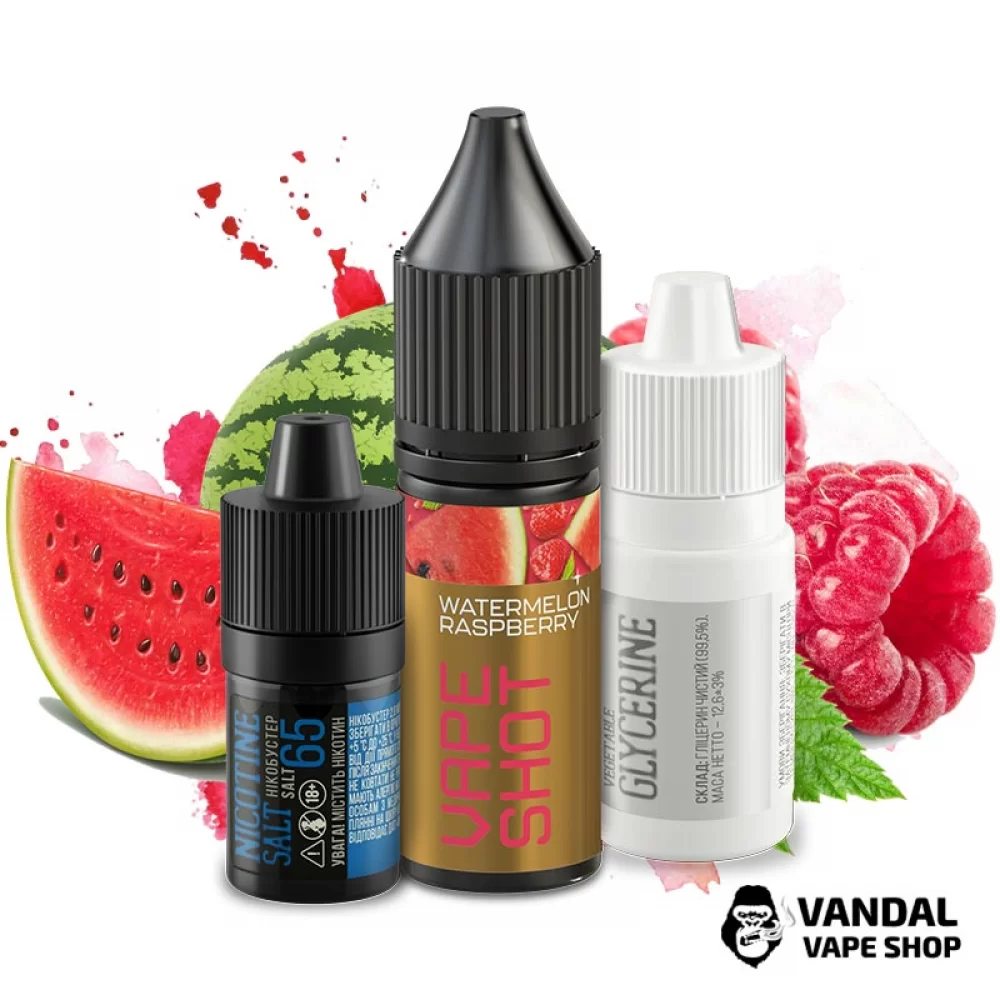 Набор для самозамеса Vape Shot 15 мл 65 мг со вкусом арбуза и малины