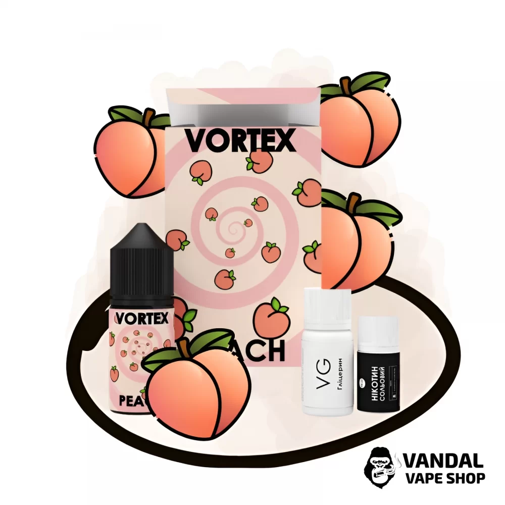 Набор для самозамеса Vortex 30 мл 65 мг со вкусом персика Набор для самозамеса Vortex 30 мл 65 мг со вкусом персика