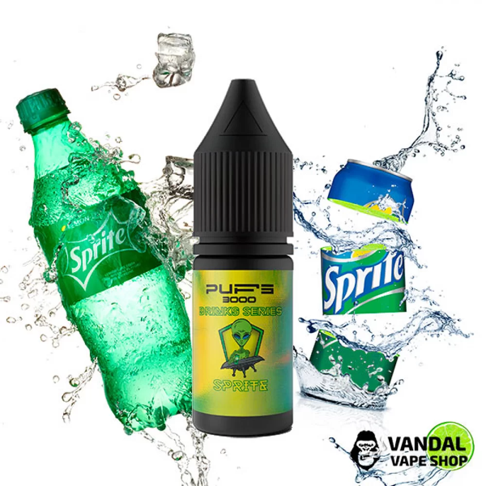 Жидкость PUFS 3000 10 мл 10 мг на солевом никотине со вкусом напитка Sprite