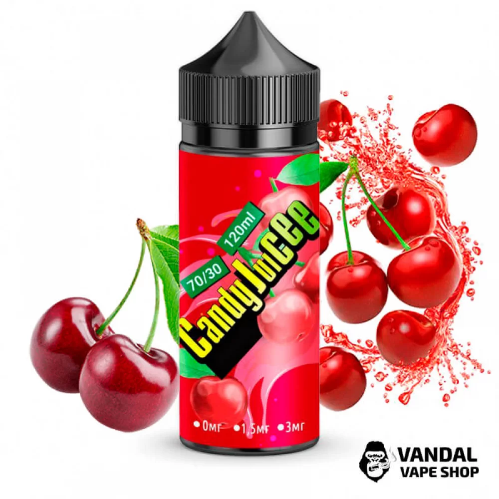 Жидкость Candy Juicee 120 мл на органическом никотине 1.5 мг со вкусом вишни