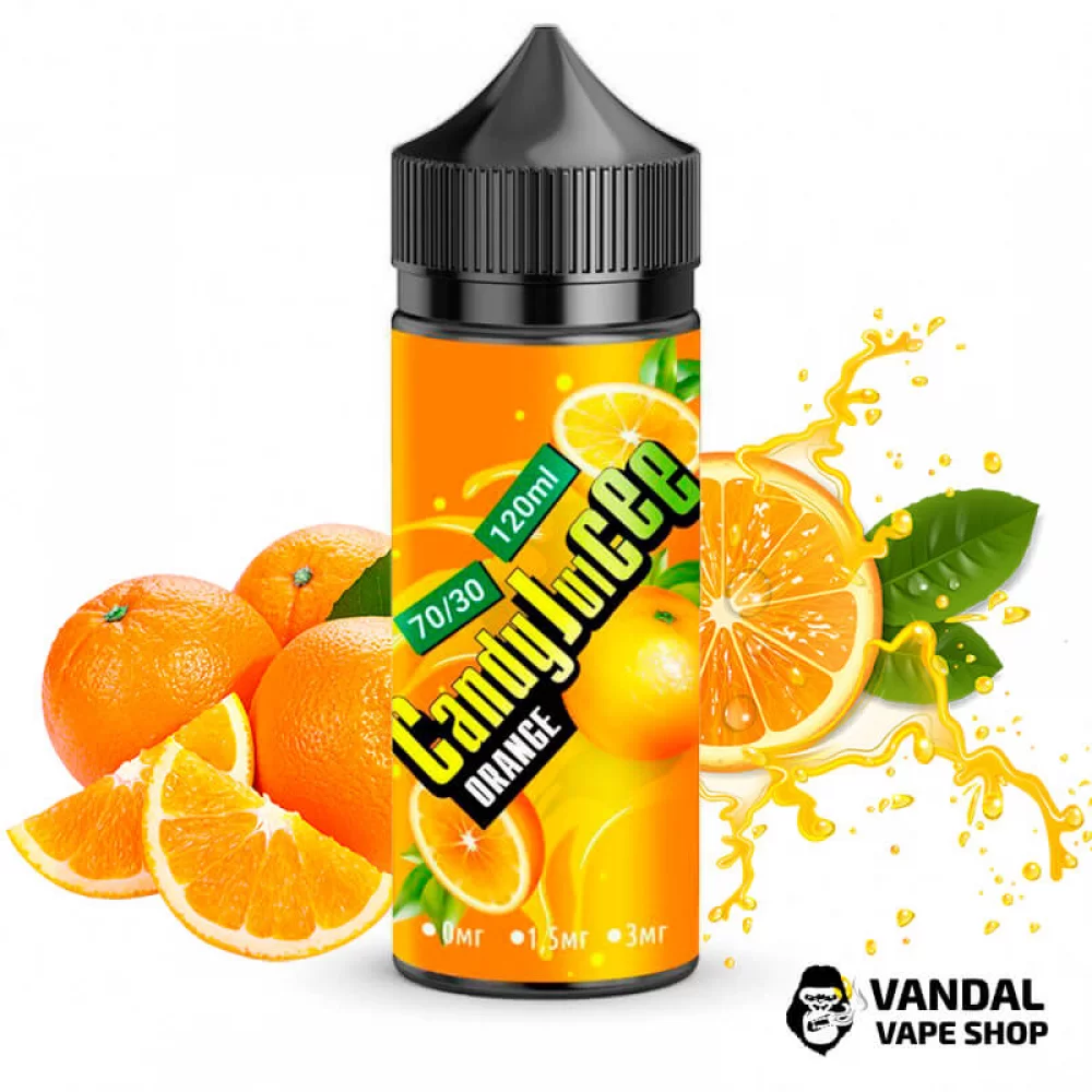Жидкость Candy Juicee 120 мл на органическом никотине 0 мг со вкусом апельсина