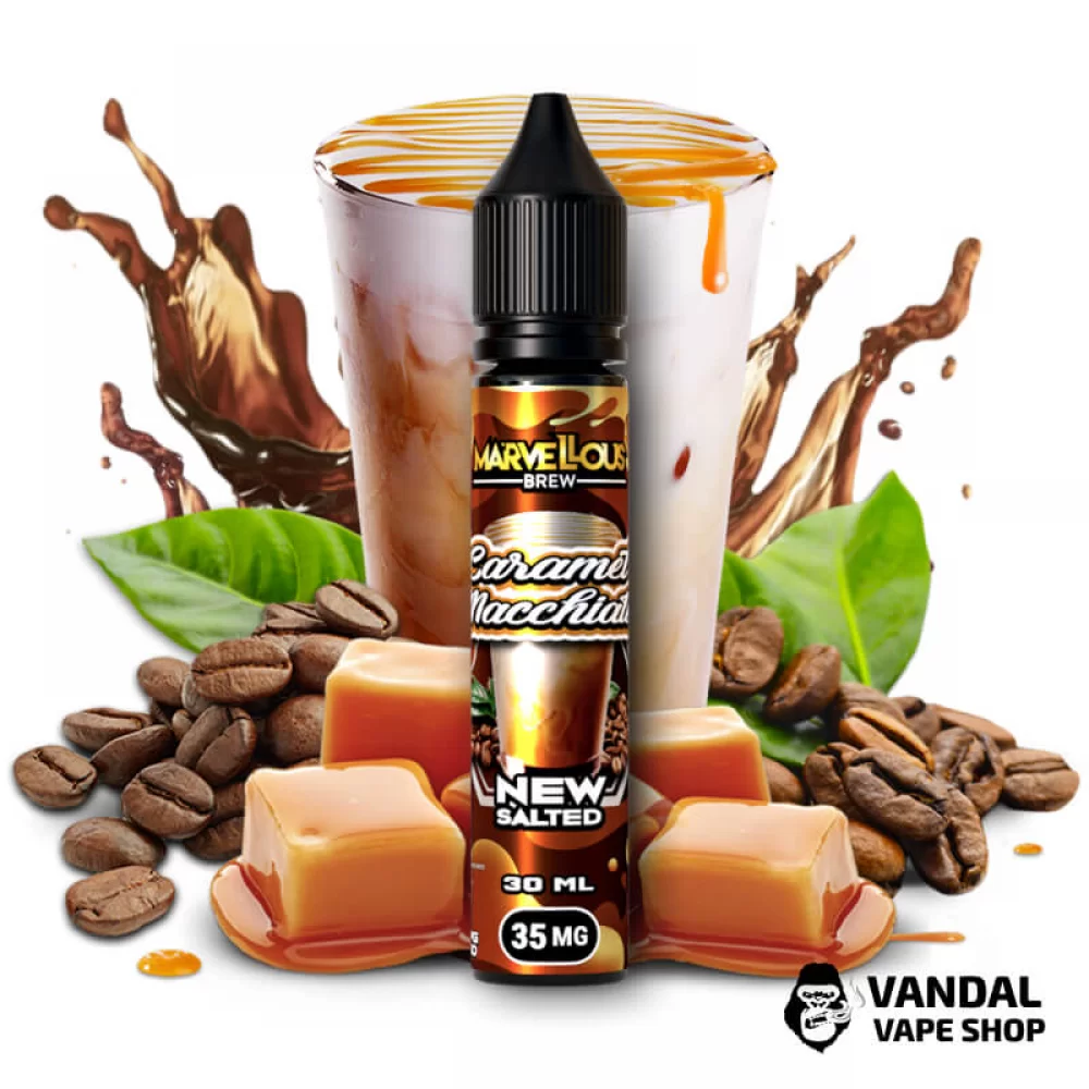 ЖИДКОСТЬ Marvellous Brew New Salted 30 мл НА СОЛЕВОМ НИКОТИНЕ 35 мг со вкусом кофе с молоком и карамелью