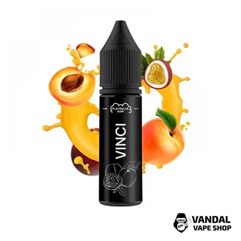 Жидкость Flavorlab Vinci 15 мл 50 мг на солевом никотине со вкусом персика и маракуйи Жидкость Flavorlab Vinci 15 мл 50 мг на солевом никотине со вкусом персика и маракуйи